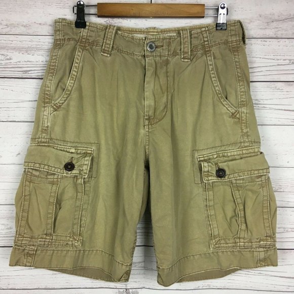 American Eagle AE Mens Cargo Shorts 30 Brown Distressed Edges Summer Casual - Picture 1 of 9